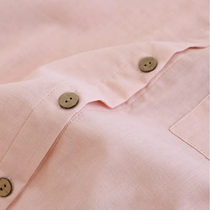 2026 New Spring/Summer Couple's Pajama Set 100% Cotton Simple Men's and Women's Long Sleeve Long Pants Two Piece Home Clothes