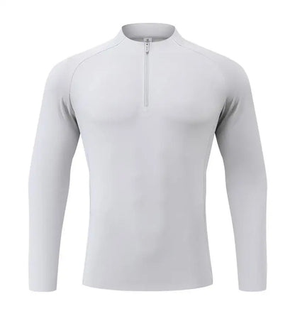 #9907-XIYU Custom LOGO Fitness Compression Sport Gym Running Exercise Elastic Long Sleeves half zip High neck Tops men T-shirt