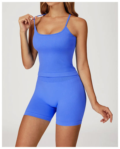 Custom LOGO women's seamless new yoga vest strap cross back sports underwear outdoor running fitness top