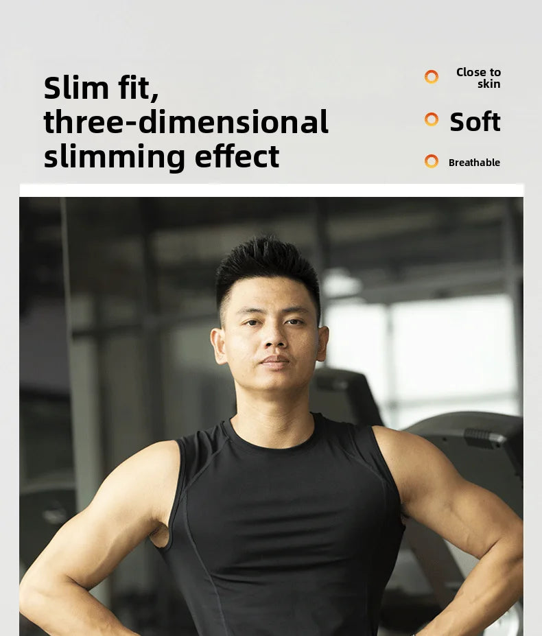 Custom LOGO men's fitness quick-drying vest tights vest elastic breathable sweat sleeveless high-elastic training clothes top