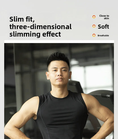 Custom LOGO men's fitness quick-drying vest tights vest elastic breathable sweat sleeveless high-elastic training clothes top