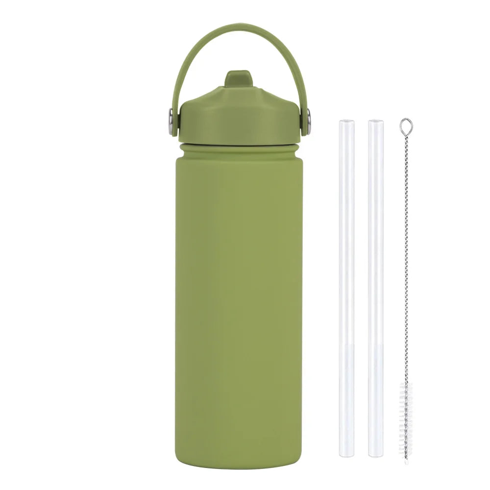 Insulated Water Bottle 500ml Custom Text/Logo - 304 Steel, 24H Cold, Office & Gym Essentials