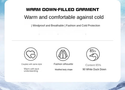 Winter Warm duck down Jacket Custom Logo Thick Skiing Down Jacket Coat Print Company Brand Design Outdoor Windproof jacket