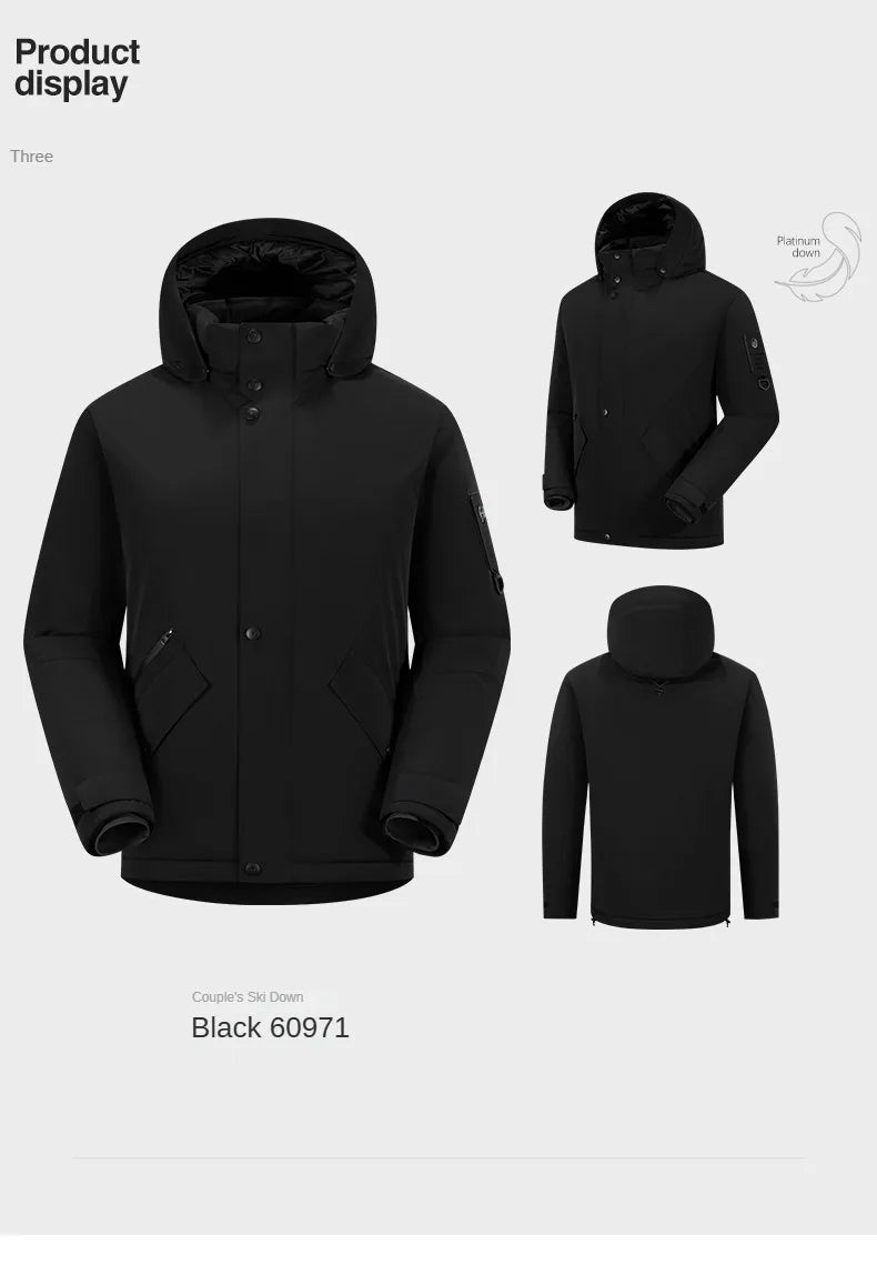 Winter Warm duck down Jacket Custom Logo Thick Skiing Down Jacket Coat Print Company Brand Design Outdoor Windproof jacket