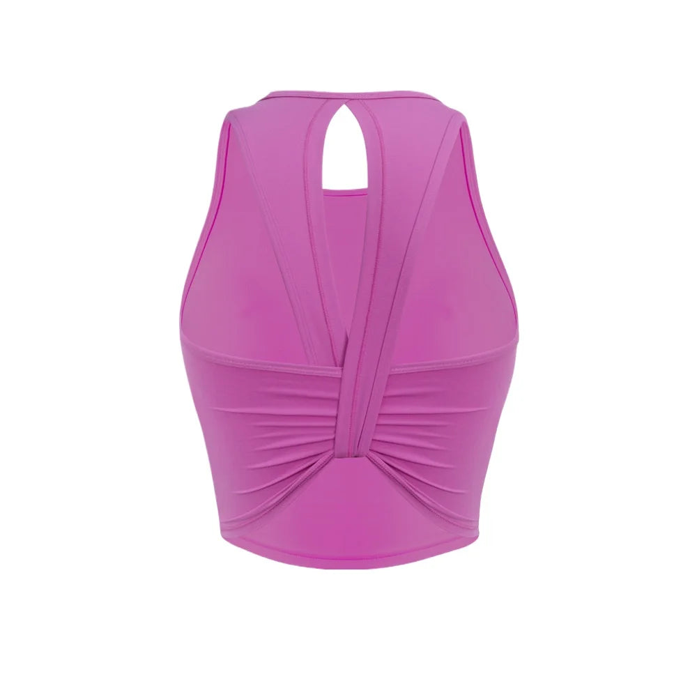 Custom LOGO women's 2026 summer high-end fashion integrated chest pad, beautiful back yoga bra, running training fitness vest