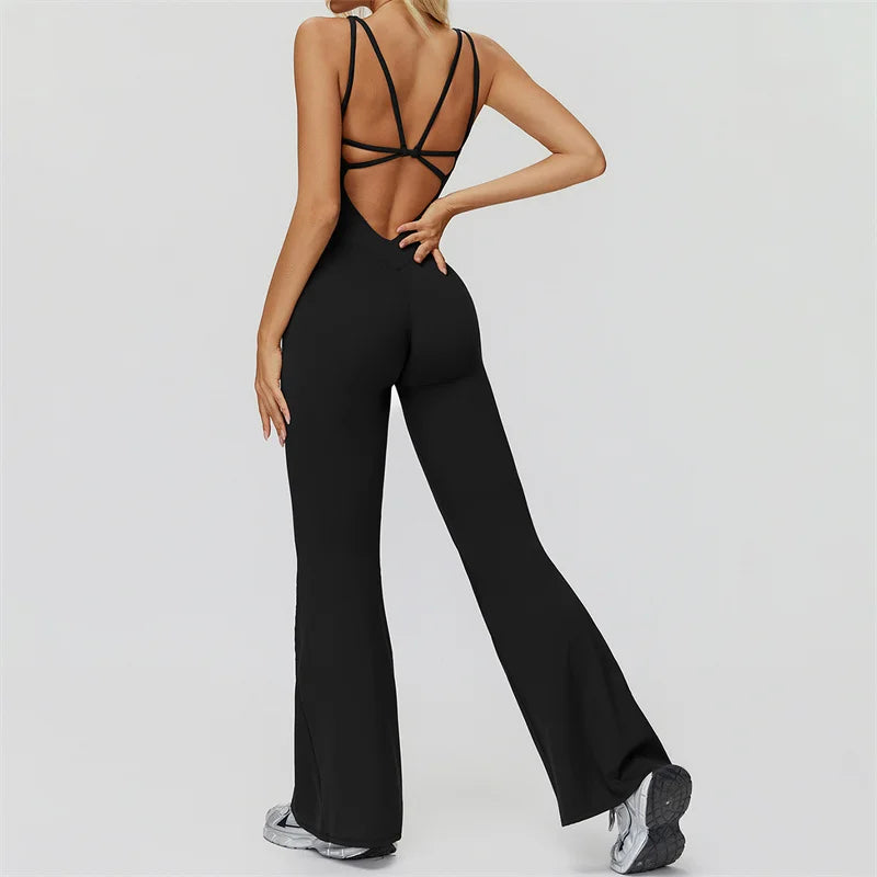 TRY TO BN Sports Jumpsuit Yoga Cross Beautiful Back Fitness Workout Bodysuit One Piece Sets Sportswear Running Gym Woman Clothes