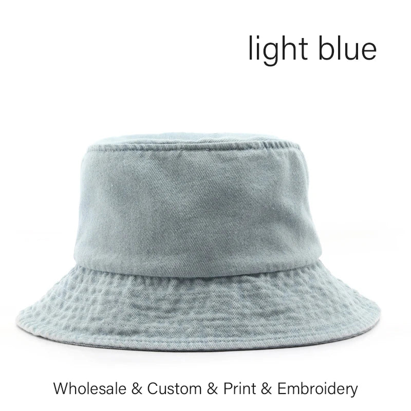 SLECKTON Custom Cap LOGO Embroidery Bucket Hat for Men and Women Brand Design DIY Print Hat Summer Fisherman Hat Solid Unisex