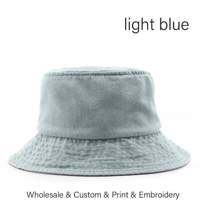 SLECKTON Custom Cap LOGO Embroidery Bucket Hat for Men and Women Brand Design DIY Print Hat Summer Fisherman Hat Solid Unisex