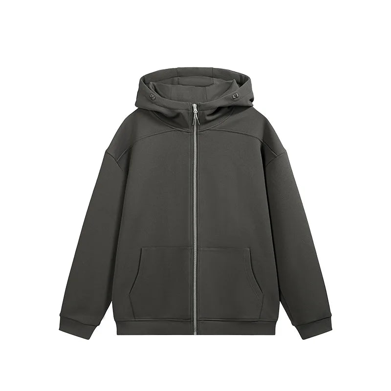 Personalized LOGO Custom Men's Temperature Control Fleece Zipper Hooded Sweater 2026 Spring and Autumn Sports Couple Jacket Top