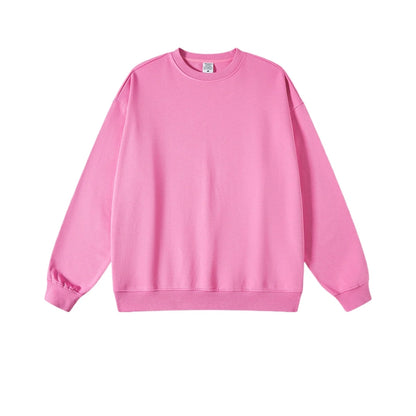 Custom LOGO men's and women's spring autumn and winter new American 440G heavy terry loose pullover crew neck sweater