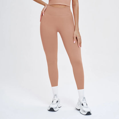 Customized LOGO women's peach buttocks seamless belly tight yoga pants running sports quick-drying fitness trousers
