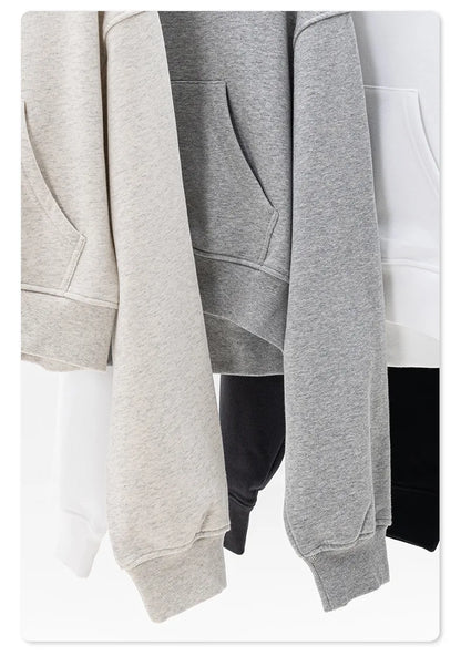 Customized LOGO women's new autumn blockbuster 445G big pocket hooded sweater short top