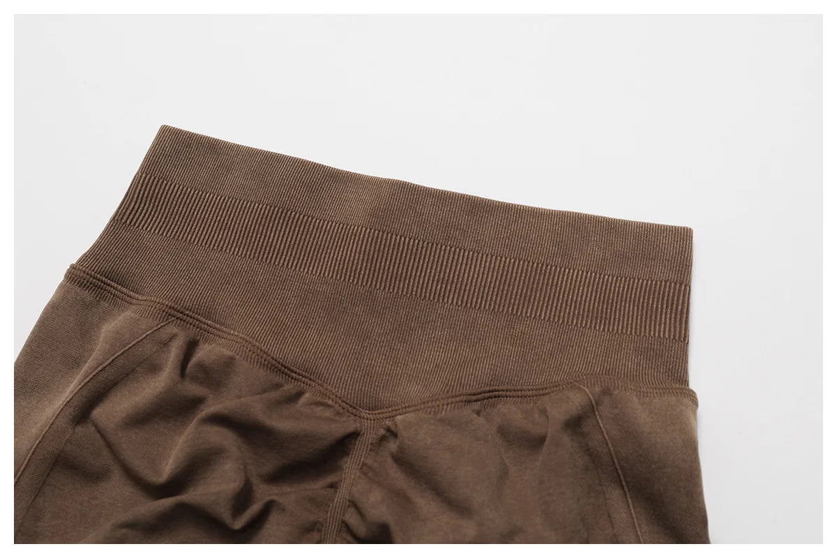 Sand Washed Yoga Shorts Women Yoga Shorts High Waist Workout Shorts Fitness Yoga Lift Butt Fitness Yoga Gym Running Short Pants
