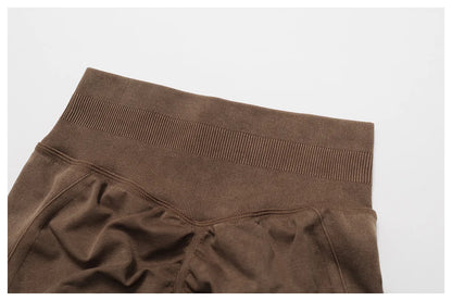 Sand Washed Yoga Shorts Women Yoga Shorts High Waist Workout Shorts Fitness Yoga Lift Butt Fitness Yoga Gym Running Short Pants