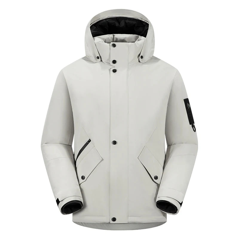 Winter Warm duck down Jacket Custom Logo Thick Skiing Down Jacket Coat Print Company Brand Design Outdoor Windproof jacket