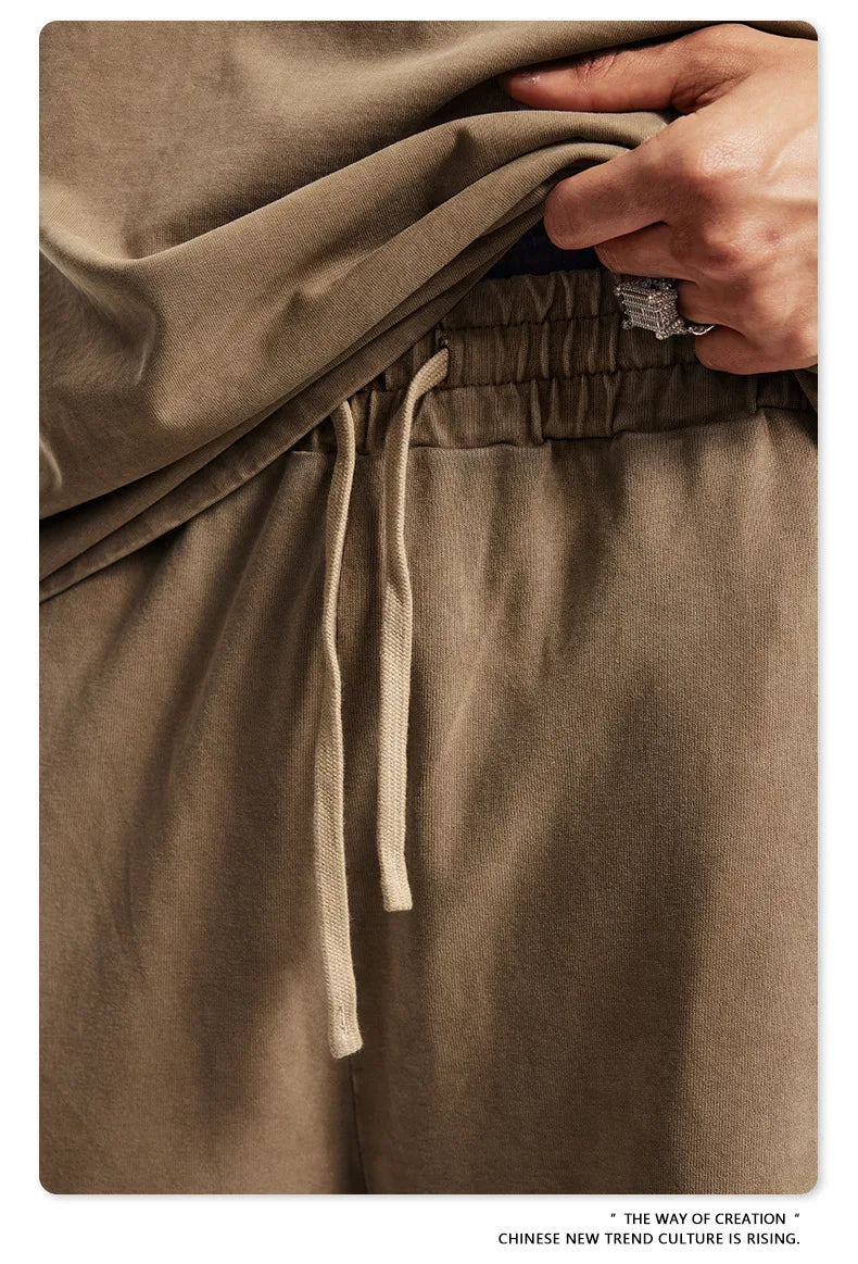 Custom LOGO Men's 358G Spring Summer 100% Cotton New Teen Thin Multi-Pocket American Retro Washing Tooling Casual Couple Pants