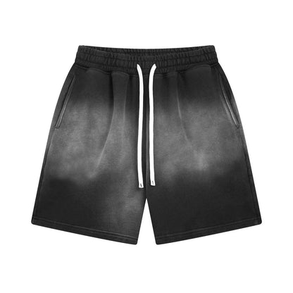 Customized LOGO men's new summer 305G heavy 100% cotton short-sleeved washing water old retro 430G shorts two-piece set