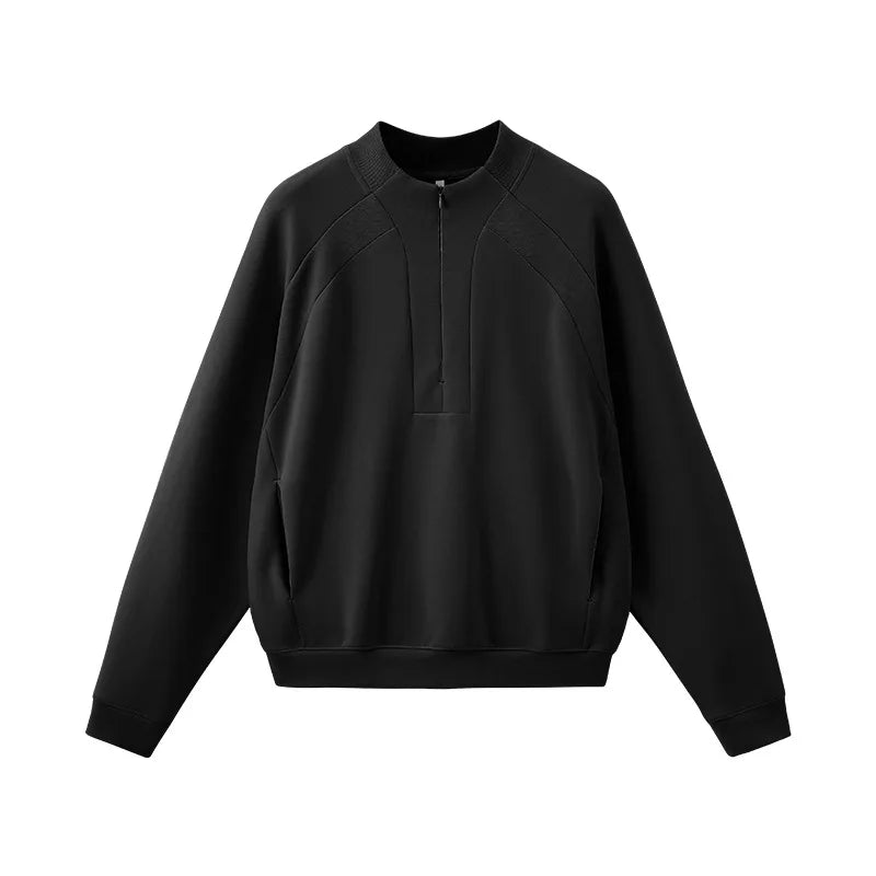 Custom LOGO Men's 2026 Cotton Stretch 350G Sweatshirt Autumn/Winter New Short Casual Half-Zip Windproof Couple's Jacket