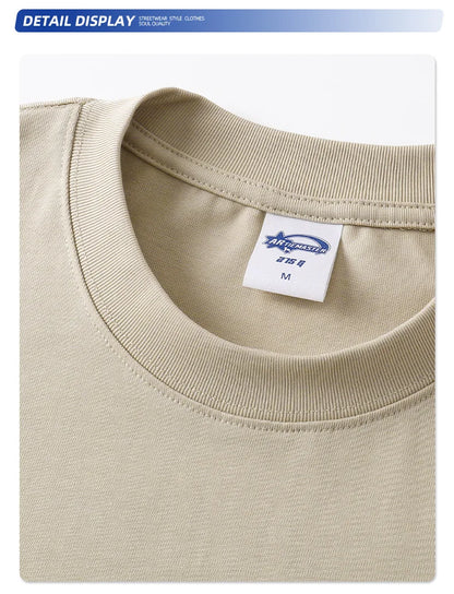 Customized LOGO men's clothing summer new 275G heavy 100% cotton short version loose T-shirt for men and women