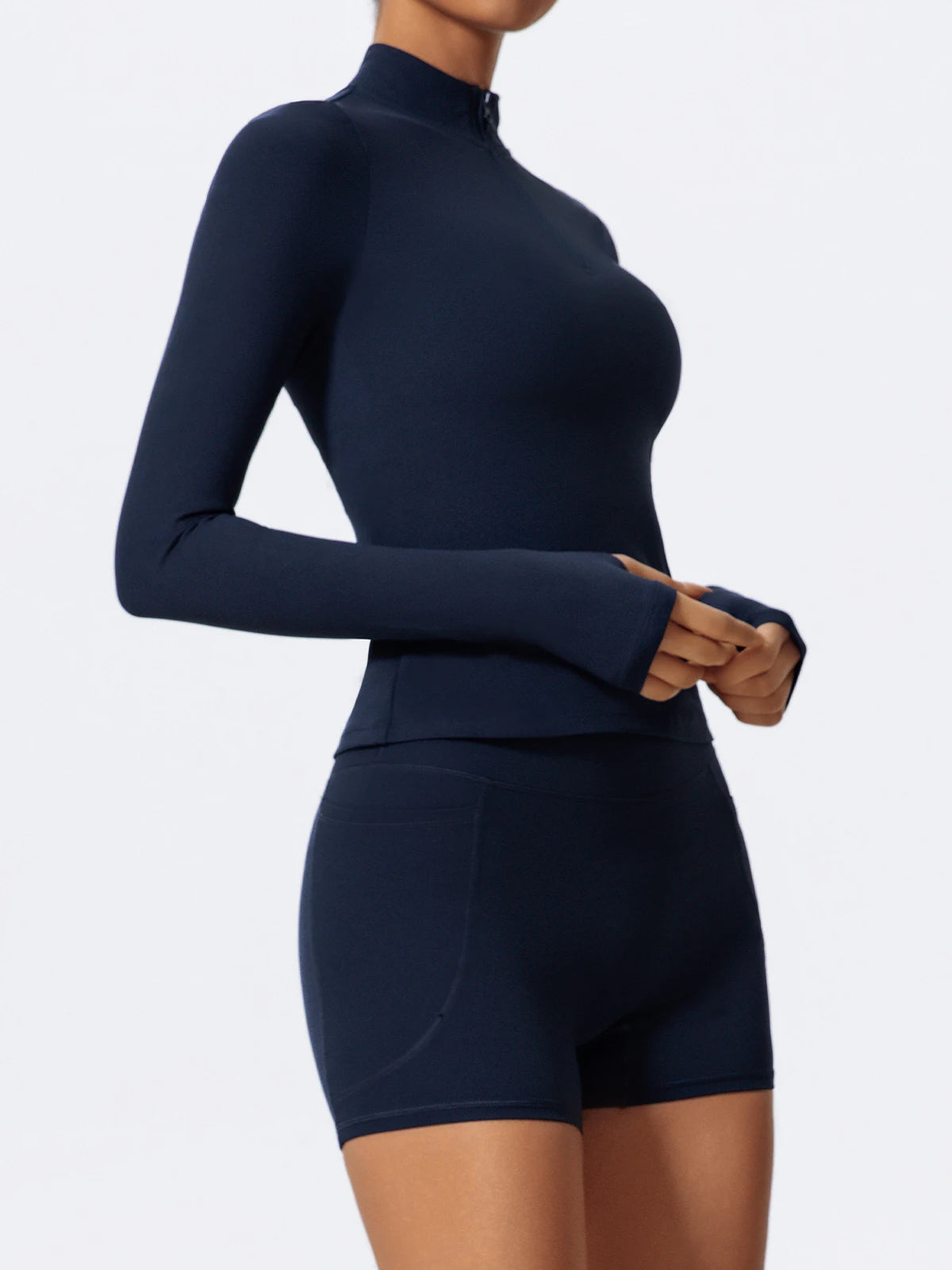 Hearuisavy Half Zipper High Collar Sports Shirts Quick-Dry Yoga Clothing Women Sportswear Fitness Long Sleeve Tight Clothes