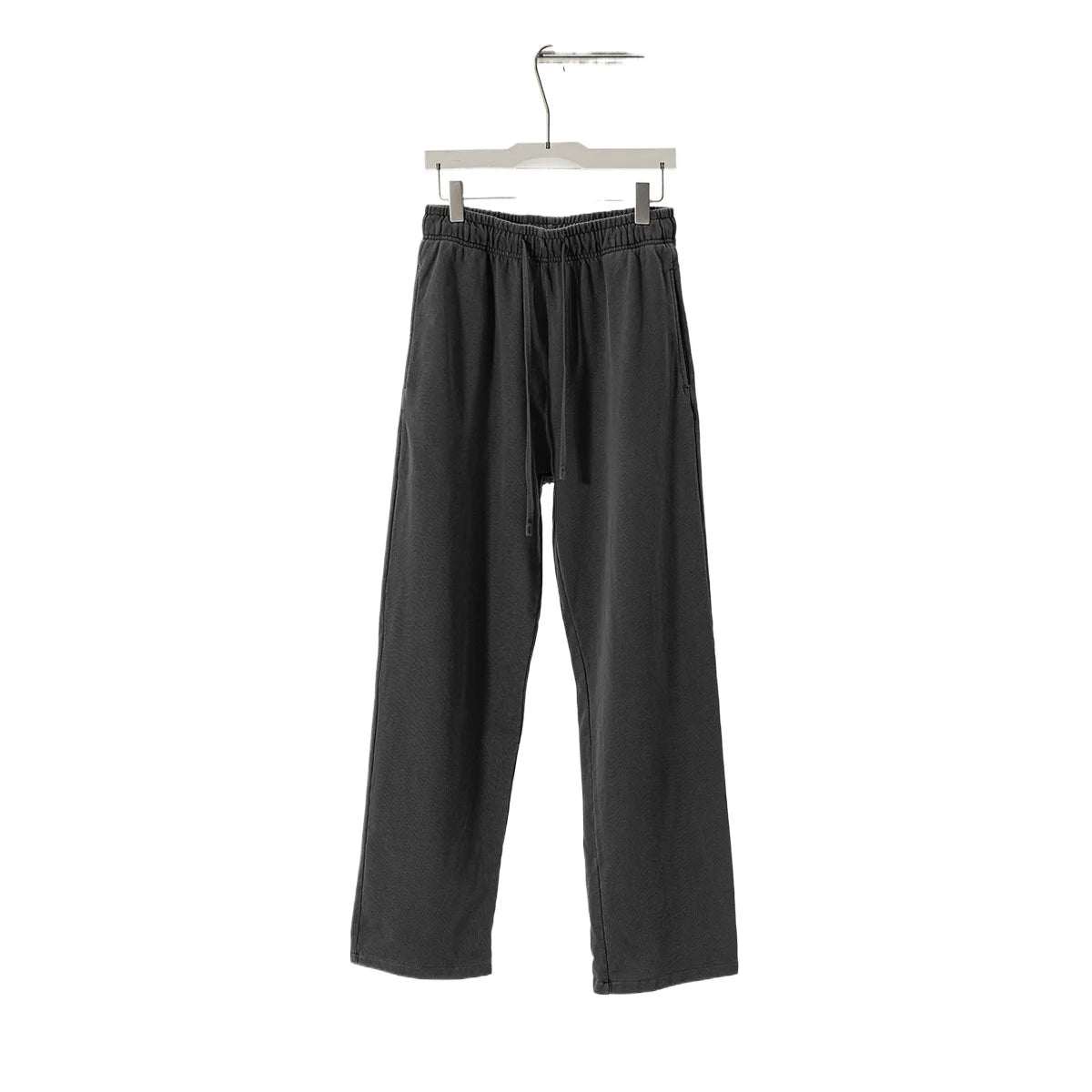 Customized LOGO Men's 2025 Autumn New 480G Heavy 100% Cotton Black Pattern Straight Loose Casual Pants