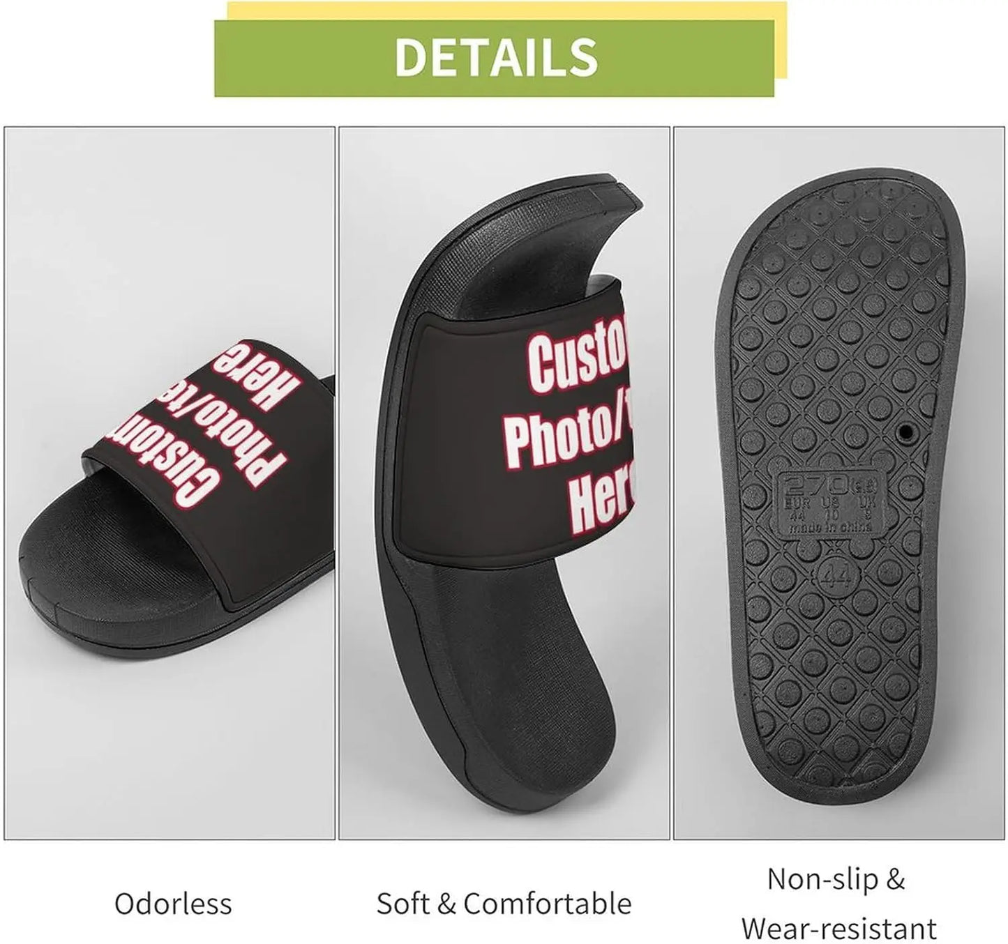 Custom Slippers Man Woman Tailor Made Slides Sandals Personalized Photo Text Customized Couple Bath Shoes Water Shoe