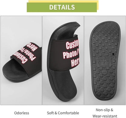 Custom Slippers Man Woman Tailor Made Slides Sandals Personalized Photo Text Customized Couple Bath Shoes Water Shoe