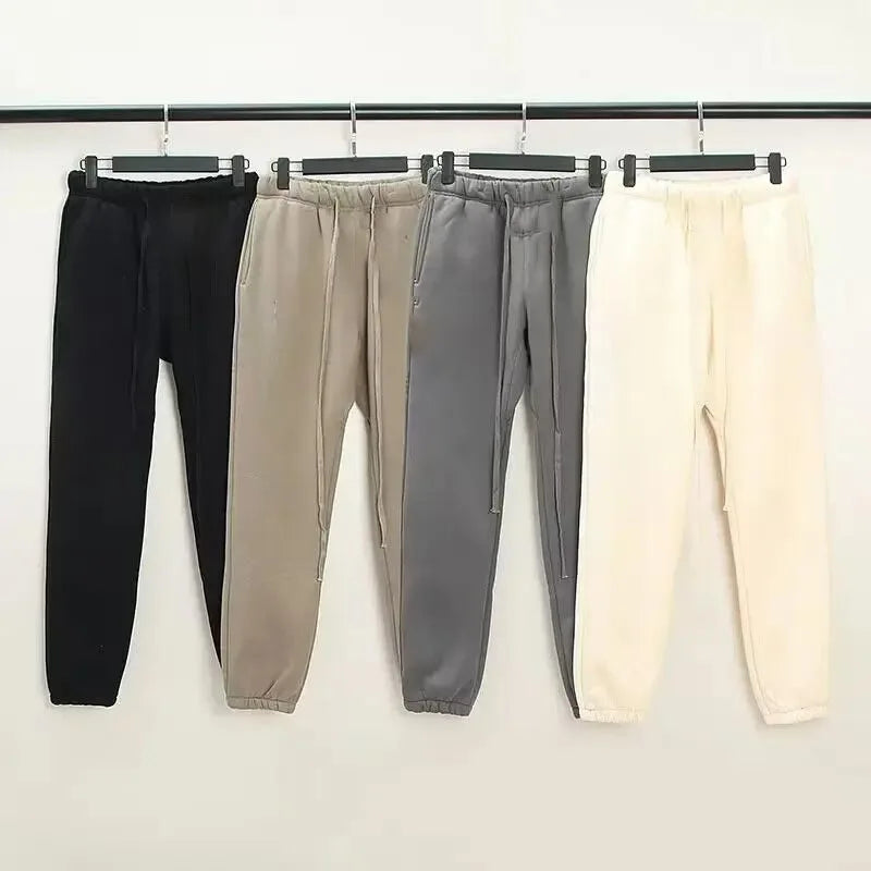 High Quality brand Fashion Style Plain Sweatpants Hip Hop Jogging Pants Warm Fleece Unisex High Streetwear Sports Pants