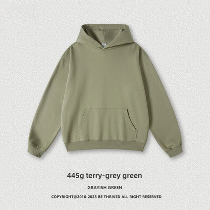Custom LOGO men's and women's heavy 445G terry cotton and polyester casual sweater spring and autumn hoodie 2024 top