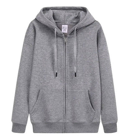 600GSM 95% Cotton DIY Custom LOGO Solid Retro Oversize Hoodie Unisex Winter Warm Zipper Up Open-Up Hoodies Classic Loose Coat