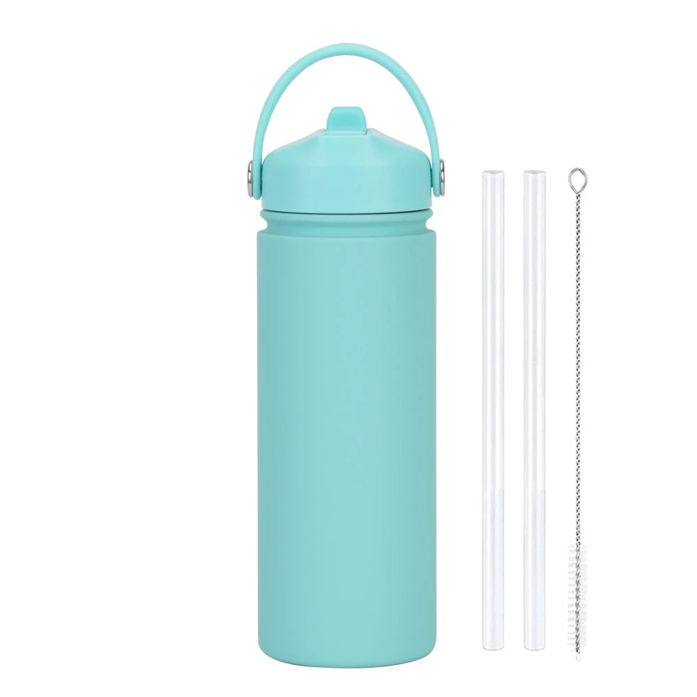 Insulated Water Bottle 500ml Custom Text/Logo - 304 Steel, 24H Cold, Office & Gym Essentials