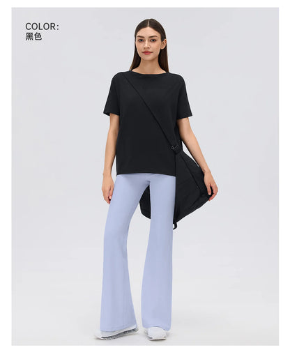 Custom LOGO Women's Summer Short Sleeve Loose Casual Running T-Shirt Yoga Fitness Sports Top Breathable Sweating