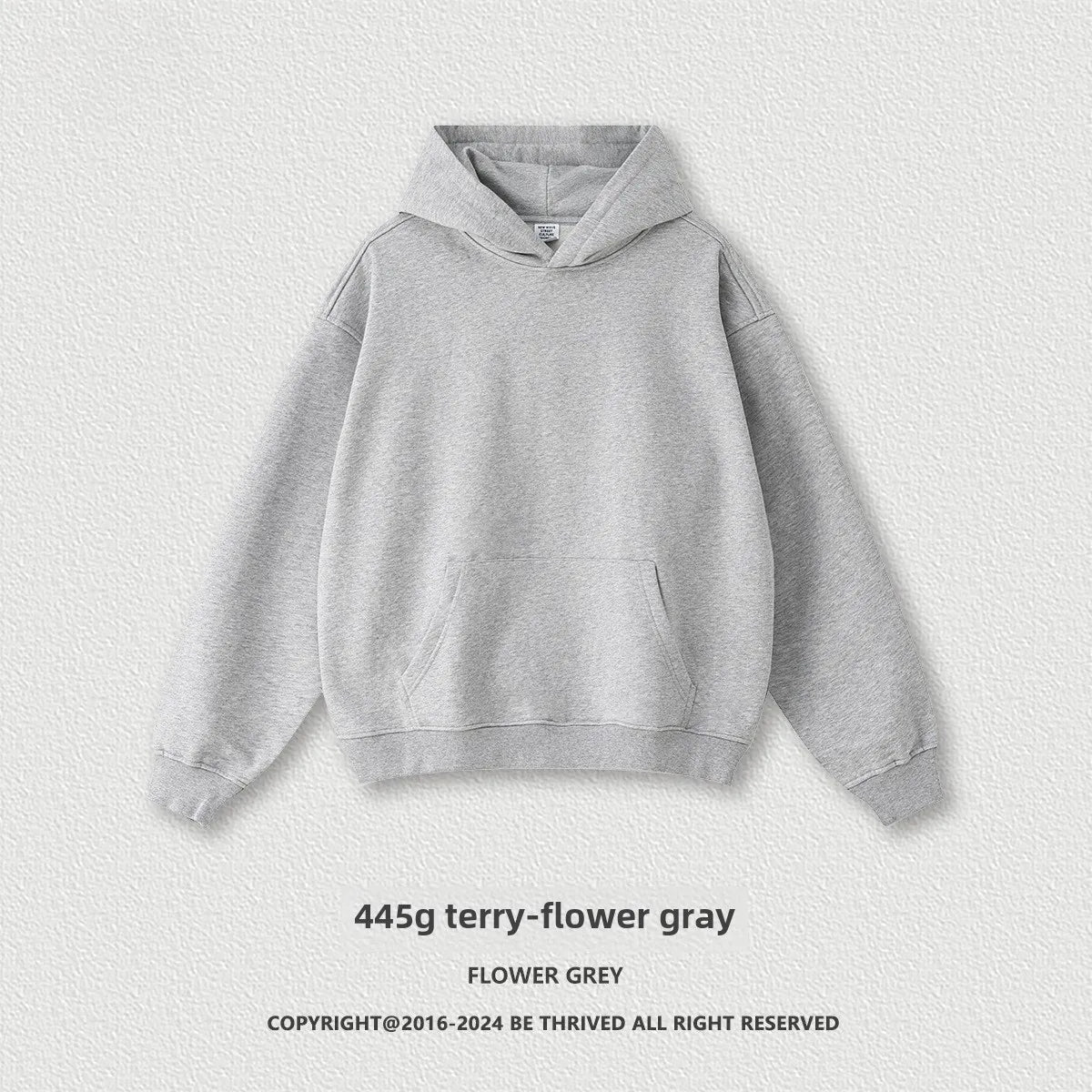 Custom LOGO men's and women's heavy 445G terry cotton and polyester casual sweater spring and autumn hoodie 2024 top