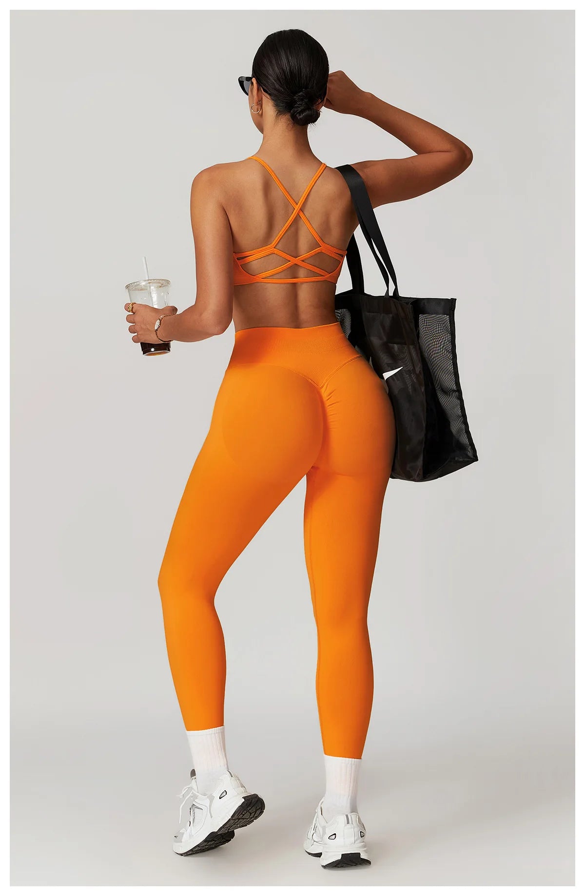 Customized LOGO women's peach buttocks seamless belly tight yoga pants running sports quick-drying fitness trousers