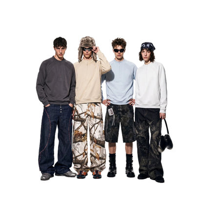 Custom LOGO Men's 2026 Cotton Stretch 350G Sweatshirt Autumn/Winter New Short Casual Half-Zip Windproof Couple's Jacket