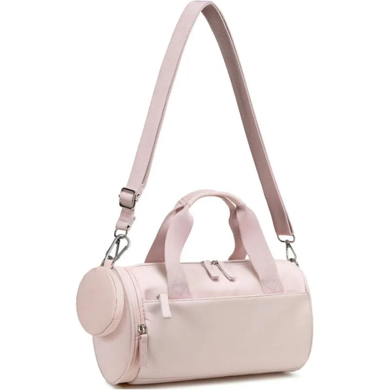 Customized Cylindrical Bag Logo Single Shoulder Hand-held Fitness Bag Women's Travel Bag Sports Bag Personalized Name Image
