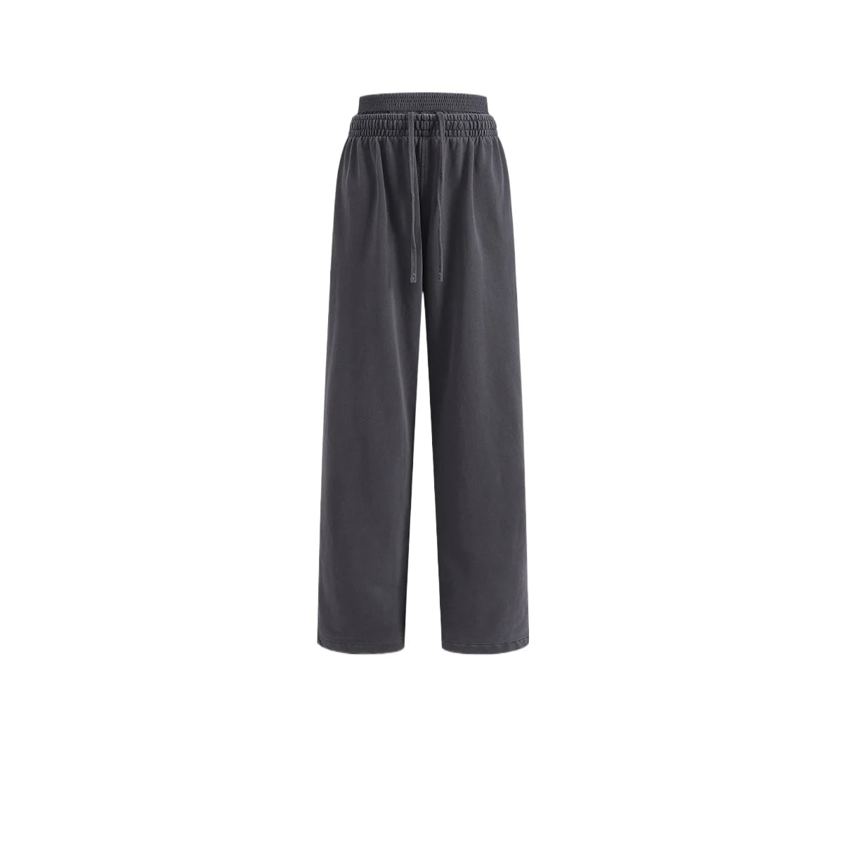 Custom LOGO Women's 2025 Spring and Autumn 370G Heavy 100% Cotton Retro Style Old and Skinny Double Waist Casual Straight Pants