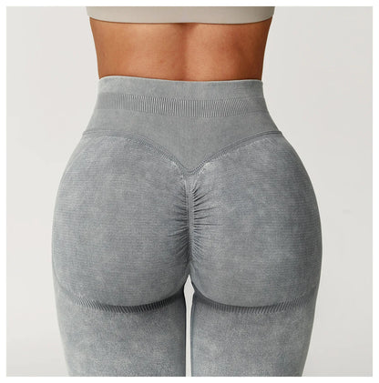 Custom LOGO Women's Seamless Sandblasting Yoga Pants High Waist Hip Lift Tight Running Sports Fitness Yoga Pants