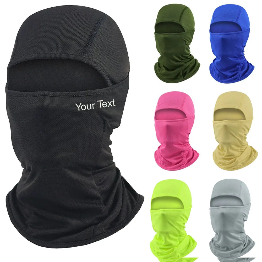 Personalized Custom Text Ski Mask Balaclava for Men Women Snowboarding, Motorcycle, UV Protection & Wind Protection Dropshipping