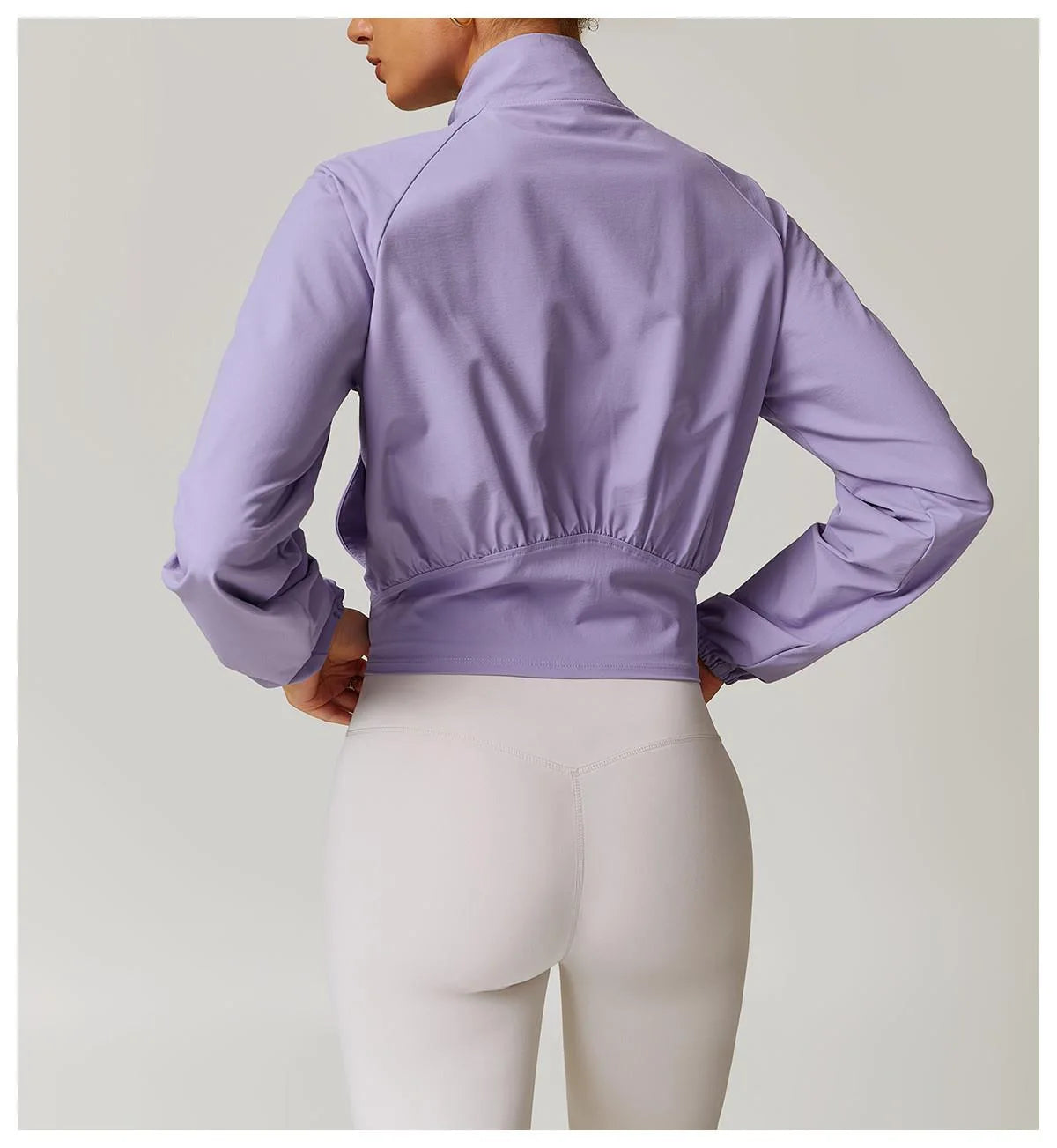 Custom LOGO Women's Quick-Dry Stand Collar Yoga Jacket, Thin Windproof Outdoor Running Fitness Long-Sleeve Sports Jacket