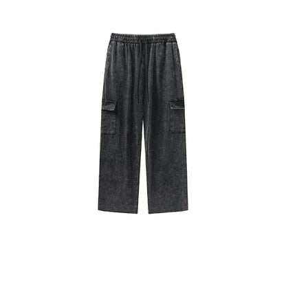 Custom LOGO Men's 358G Spring Summer 100% Cotton New Teen Thin Multi-Pocket American Retro Washing Tooling Casual Couple Pants